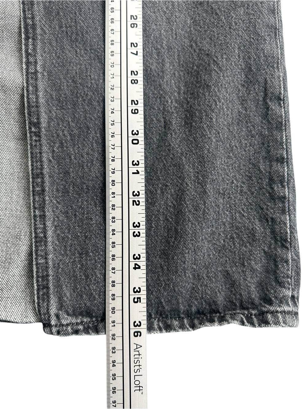 Levi’s Premium Washed Black Grey Denim Maxi Skirt Size 29 - Picture 7 of 10